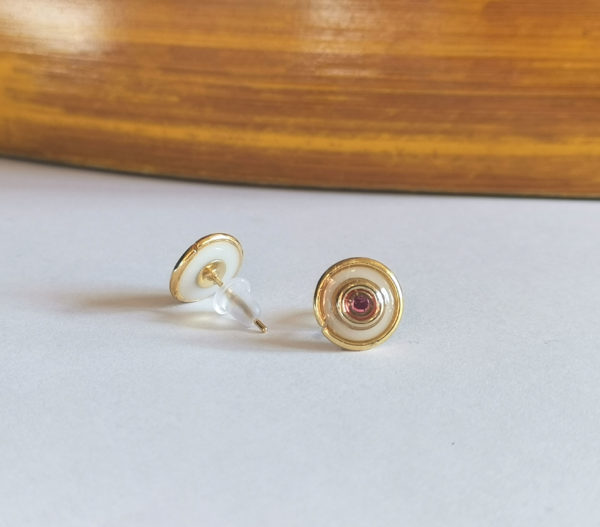 Boucle d'oreilles rondes dorées – Image 3