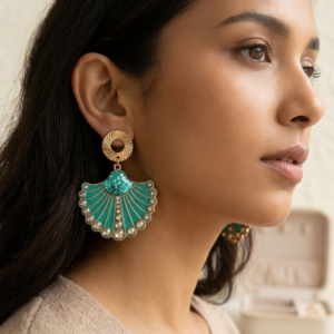 Boucles d'oreilles fantaisies vertes